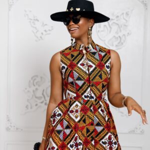 AFUA AFRICAN PRINT HI-LOW TOP [MULTICOLOR]