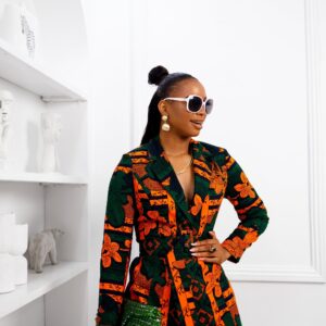 ZYLA AFRICAN PRINT SUIT SET [ORANGE]