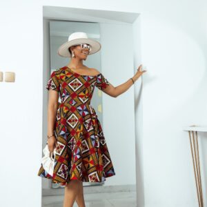 IMANI AFRICAN PRINT OFF SHOULDER DRESS [MULTICOLOR]