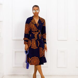 REGINA AFRICAN PRINT TRENCH JACKET